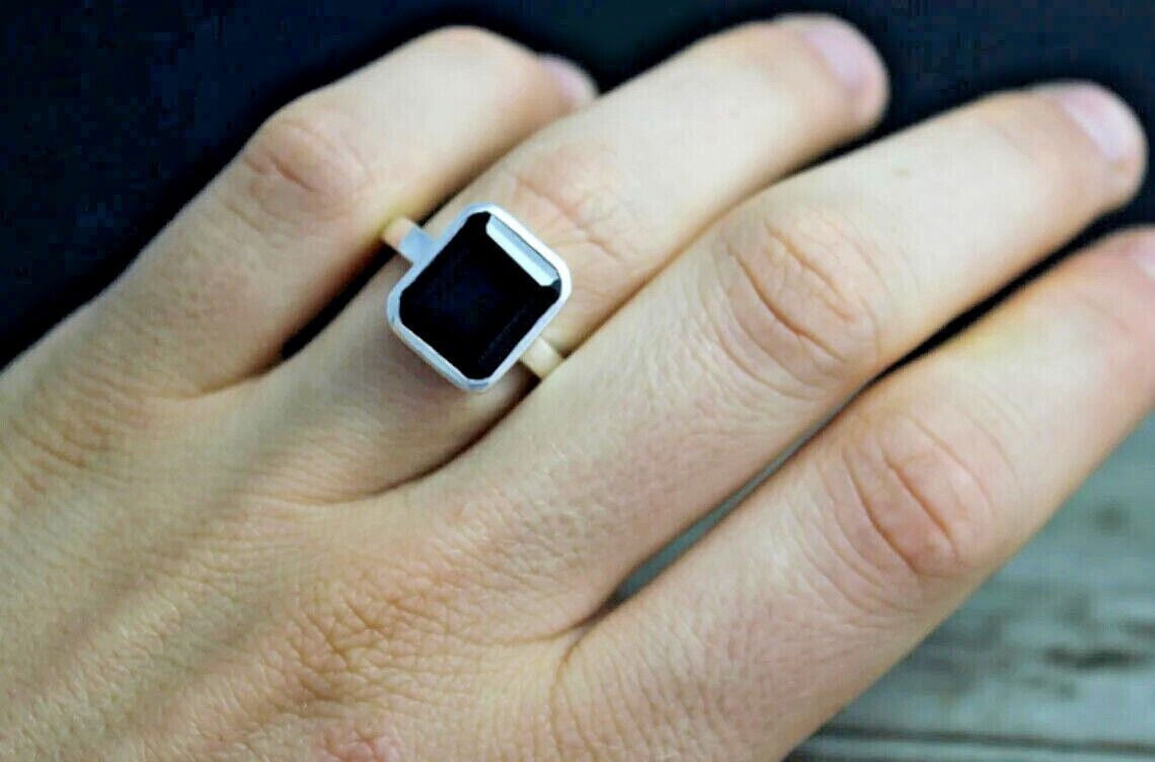 7.25 Carat Natural Certified 925 store Sterling Silver Natural Black Onyx Men's Ring