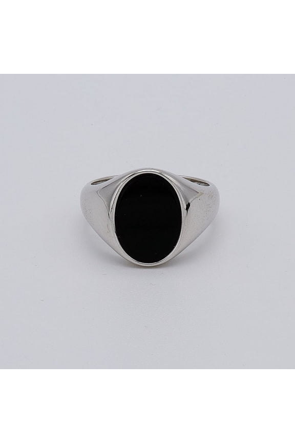 Natural Black Onyx Gemstone Ring, Oval Cut Ring, 925 Sterling Silver Men's Ring