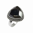 thumbnail image 1 of Natural Black Onyx Gemstone Ring for Women – Handmade 925 Sterling Silver Triangle Cut Vintage Statement Jewelry, 1 of 6