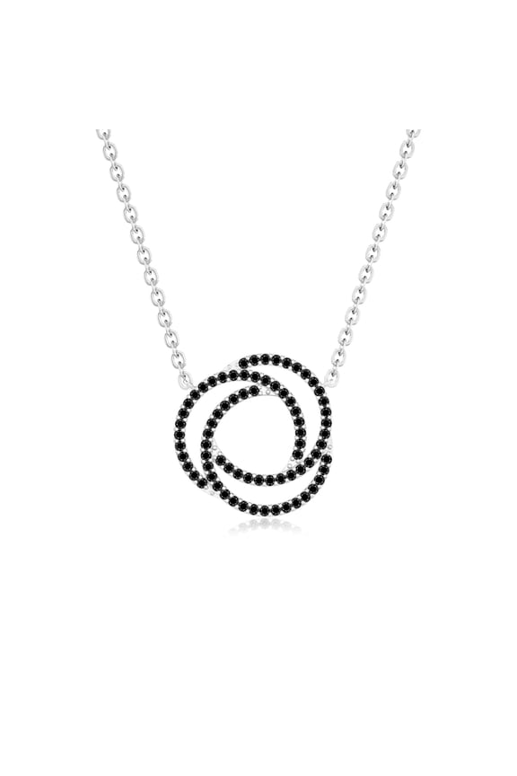 Natural Black Onyx Infinity Love Knot Pendant Necklaces for Women in Sterling Silver, July Birthstone Jewelry Gifts for Her Birthday, Wedding Anniversary, Graduation, Christmas, Valentines
