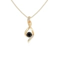 thumbnail image 1 of Natural Black Onyx with Moissanite Infinity Design Pendant Necklaces for Women in 18K Yellow Gold Vermeil,July Birthstone Jewelry Gifts for Her Birthday,Anniversary,Mothers Day,Christmas,Valentines, 1 of 7