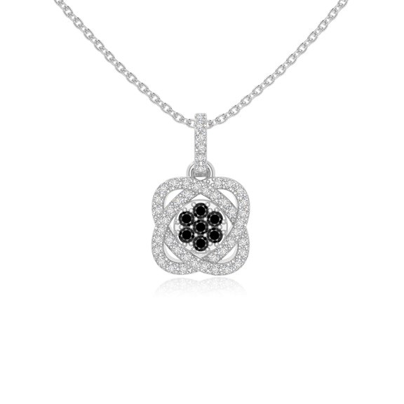 Natural Black Onyx with Moissanite Inner Power Pendant Necklaces for Women in Sterling Silver, July Birthstone Jewelry Gifts for Her Birthday, Wedding Anniversary, Mothers Day, Christmas, Valentines
