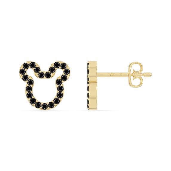 Natural Black Onyx Mouse Earrings for Women in 18K Yellow Gold Vermeil, July Birthstone Jewelry Gifts for Her Birthday, Wedding Anniversary, Mothers Day, Christmas, Graduation, Valentines