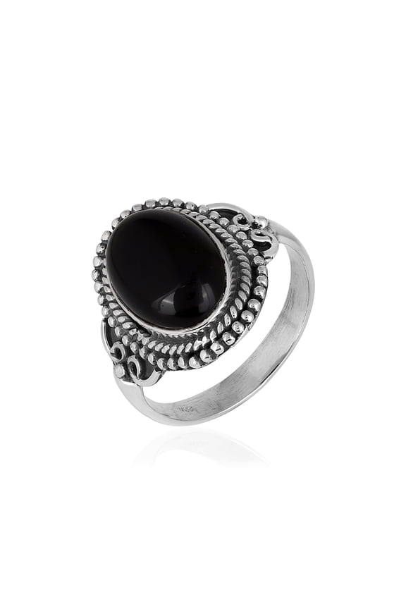 Natural Black Onyx Ring in 925 Sterling Silver – Handmade 7.27 Ct Bezel Set Gemstone Ring, Statement Jewelry Gift for Women