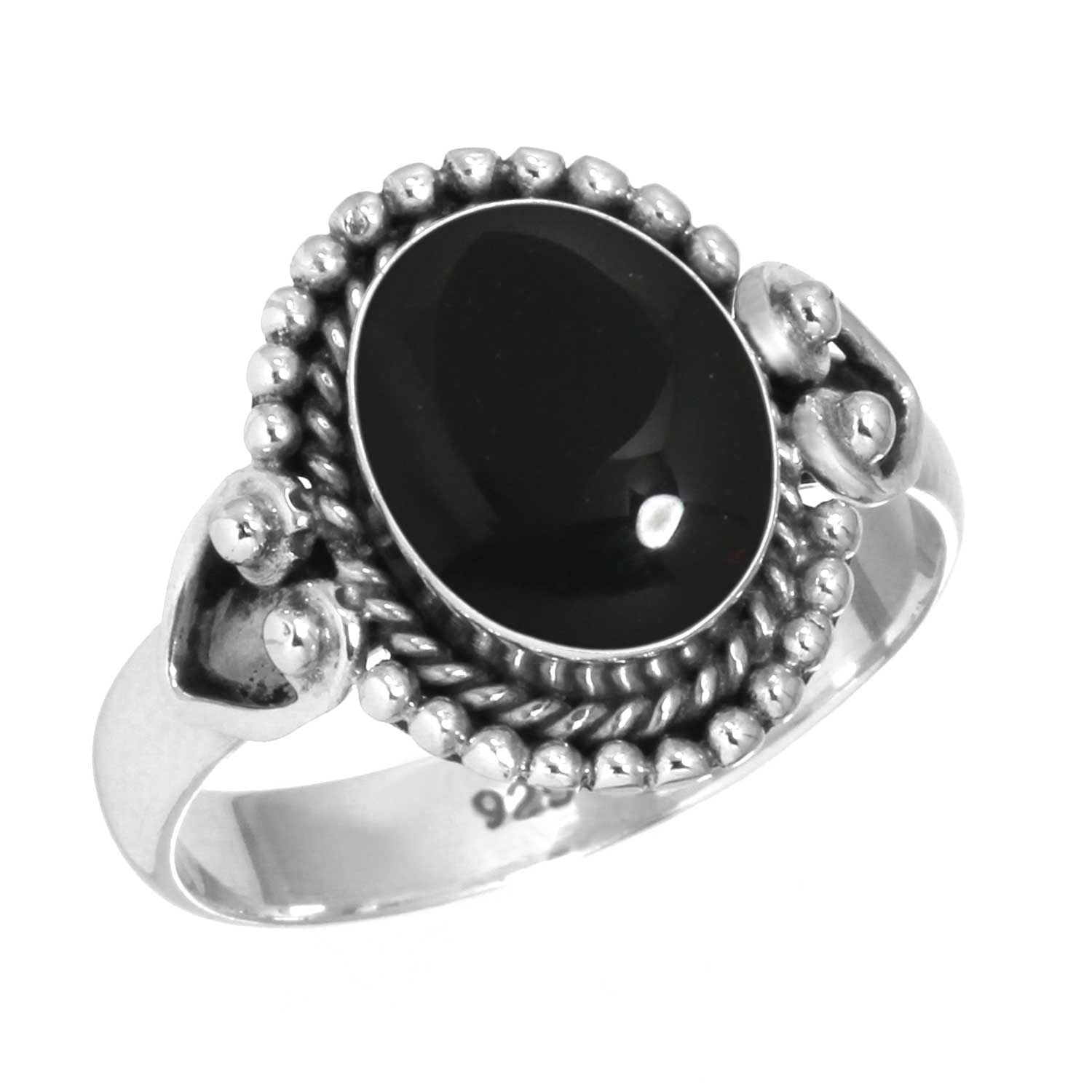 Black Onyx 925 Silver Plated Handmade Jewelry Ring US Size 6 R-18992
