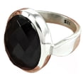 thumbnail image 1 of Natural Black Onyx Ring, Solid 925 Sterling Silver, Black Stone Checker Oval Ring, Unique Womens Gifts, Solitaire Ring, Wedding Ring, Promise Ring, Proposal Ring, Mothers Day Gifts Size 7, 1 of 3