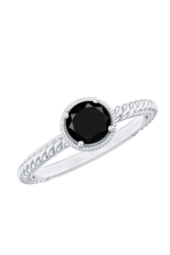 Natural Black Onyx Promise Ring for Women - December Birthstone Ring - AAA Quality - Ready to Gift, 925 Sterling Silver, US 4.00