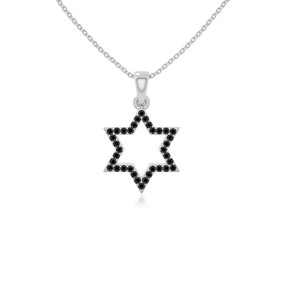 Natural Black Onyx Star of David Pendant Necklaces for Women in Sterling Silver, July Birthstone Jewelry Gifts for Her Birthday, Wedding Anniversary, Graduation, Mothers Day,Christmas, Valentines