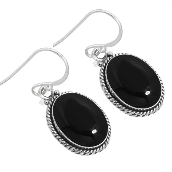 Natural Black Onyx Women Jewelry 925 Sterling Silver Earring
