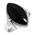 thumbnail image 1 of Natural Black Onyx Women Jewelry 925 Sterling Silver Ring, 1 of 9