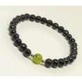 thumbnail image 1 of Natural Black Onyx with Peridot 8mm Round Shape Smooth & faceted Cut Beads Stretchable Bracelet for Men & Women., 1 of 2