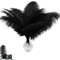 Natural Black Ostrich Feathers Tutuviw 20 Pcs Black Ostrich Feathers Bulk 8-10 inch Ostrich Feathers Ostrich Feathers Plumes for Vase Party Centerpieces DIY Projects DIY Clothing Christmas Gift(Black)
