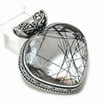 thumbnail image 1 of Natural Black Rutile Gemstone 925 Sterling Silver Jewelry Pendant 1.69", 1 of 2