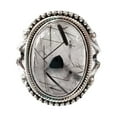 thumbnail image 1 of Natural Black Rutile Ring, Woman's Black Rutilated Quartz Ring, Birthstone, Bohemian Band, 925 Sterling Silver, Womens Ring, Christmas, Thanksgiving, Handmade, Statement Jewelry, Natural Gemstone Ring, 1 of 6