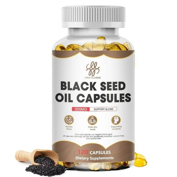 Natural Black Seed Oil Capsules | Supports Joint & Digestive Health Non-GMO | 120 Vegan Capsules