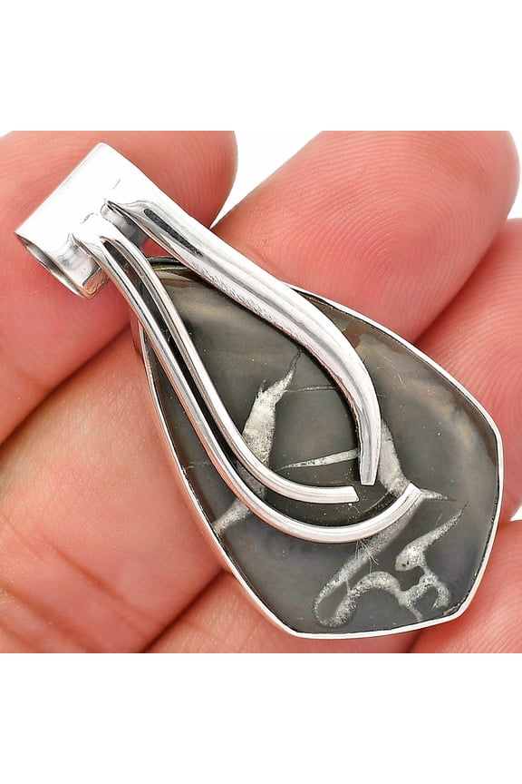 Natural Black Septarian 925 Sterling Silver Pendant Jewelry P-1252 SDP147272