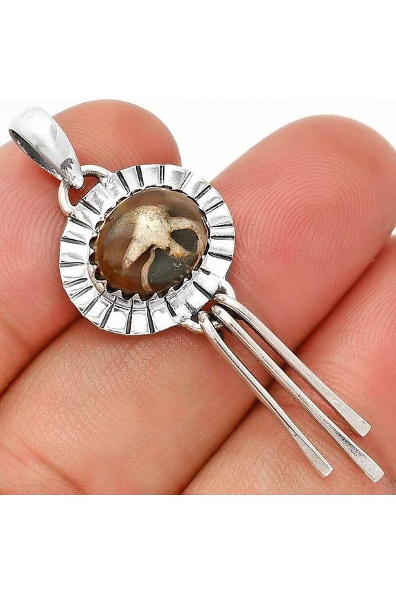 Natural Black Septarian 925 Sterling Silver Pendant Jewelry P-1481 SDP148645