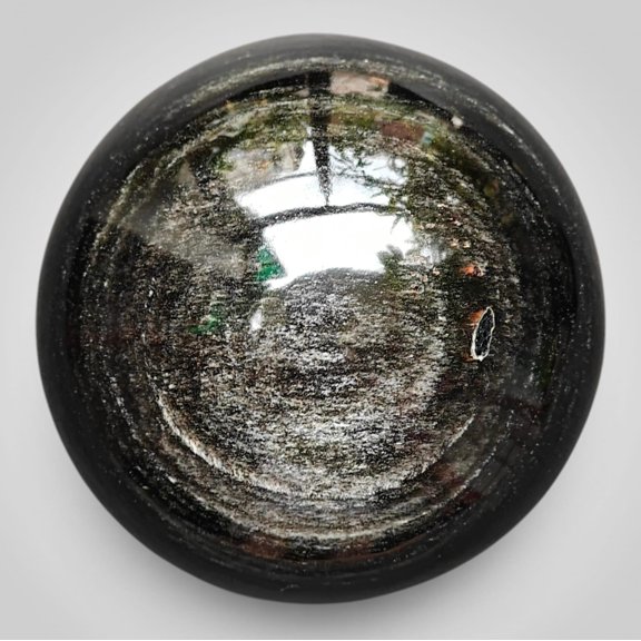 Natural Black Sheen Obsidian Sphere 3" 428g Polished Crystal Ball Gemstone Gift