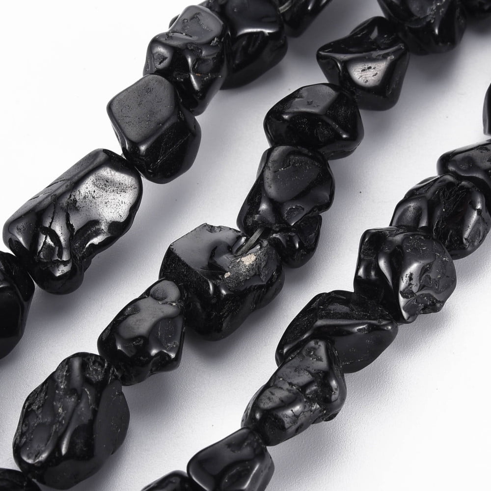 Natural Black Spinel Beads Strands 10~20x10~17x8~15mm Hole: 1mm 26pcs/strand 15.7 inch
