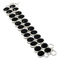 thumbnail image 1 of Natural Black Spinel Gemstone Handmade 925 Sterling Silver Bracelet 7-8", 1 of 2