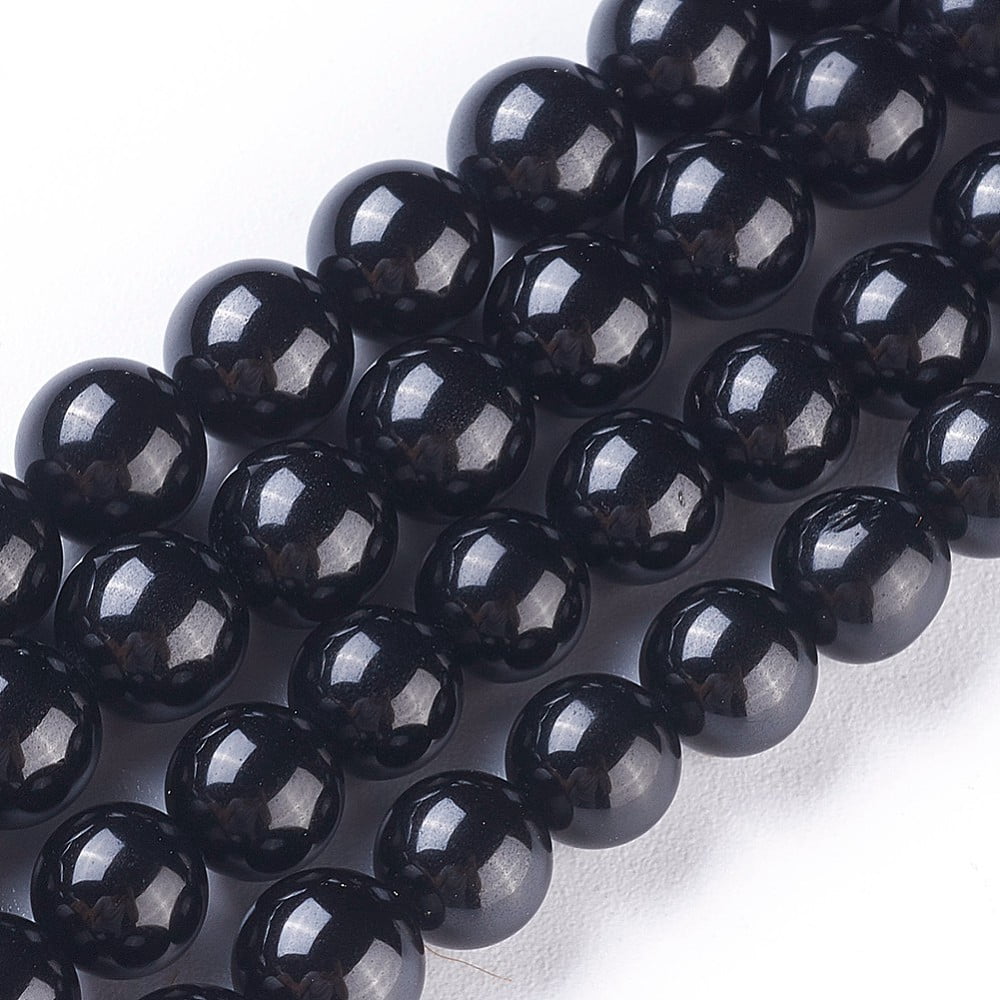 Natural Black Spinel Strands Round 6mm Hole: 1mm about 61~65pcs/strand 15.6 inch(39.5cm)