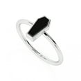 thumbnail image 1 of Natural Black Tourmaline Coffin Shape Rings in Sterling Silver for Women, October Birthstone Jewelry for Her Birthday, Wedding Anniversary, Christmas, Mothers Day, 1 of 7