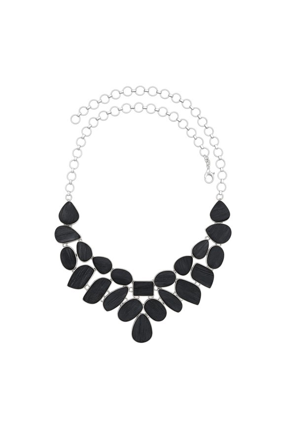 Natural Black Tourmaline Gemstone Choker for Women Handcrafted Adjustable Statement Collar