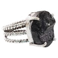 thumbnail image 1 of Natural Black Tourmaline Ring, Raw Black Tourmaline Ring, October Birthstone, 3 Twisted Band, 925 Sterling Silver, Womens Ring, Christmas, Thanksgiving, Handmade, Statement Jewelry, Gemstone Ring, 1 of 7