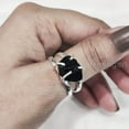 thumbnail image 1 of Natural Black Tourmaline Ring, Rough Tourmaline Ring, October Birthstone, 2 Hammered Band, 925 Sterling Silver, Womens Ring, Christmas, Thanksgiving, Handmade, Statement Jewelry, Raw Gemstone Jewelry, 1 of 5