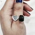 thumbnail image 1 of Natural Black Tourmaline Ring, Rough Tourmaline Adjustable Ring, October Birth, Heart Ring, 925 Sterling Silver, Womens Ring, Christmas, Thanksgiving, Handmade, Statement Jewelry, Raw Gemstone Jewelry, 1 of 5