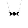 thumbnail image 1 of Natural Black Tourmaline Sun & Moon Shape Pendant Necklace in Sterling Silver for Women with 18" Adj. Chain, October Birthstone Jewelry for Her Birthday, Wedding Anniversary, Christmas, Mothers Day, 1 of 6