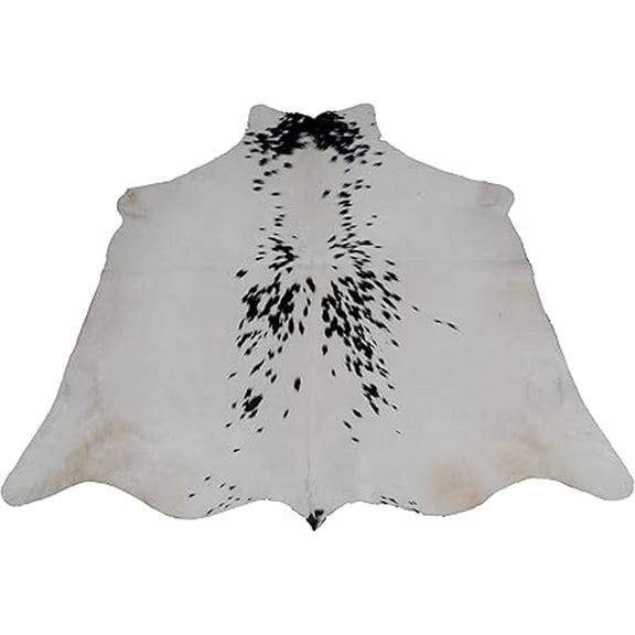 Natural Black White Cowhide Rug, Genuine Leather Animal Hide with Hair-on Texture, Ideal for Modern Living Room, Bedroom, or Office Accent
