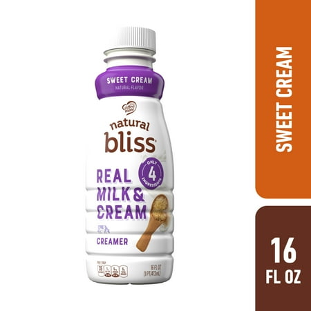 Natural Bliss Milk and Sweet Cream, Liquid Dairy Coffee Creamer, 16 fl oz
