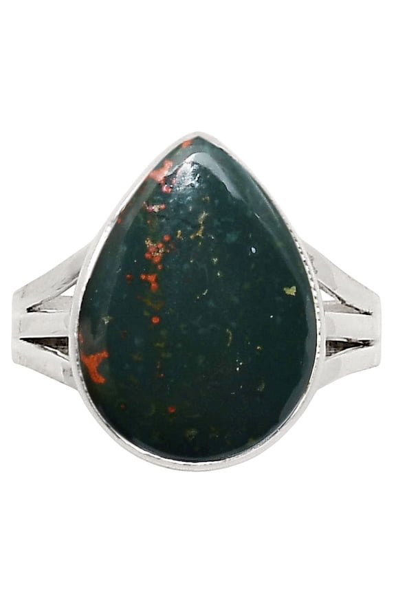 Natural Blood Stone - India 925 Sterling Silver Ring s.10 Jewelry R-1003 SDR249979