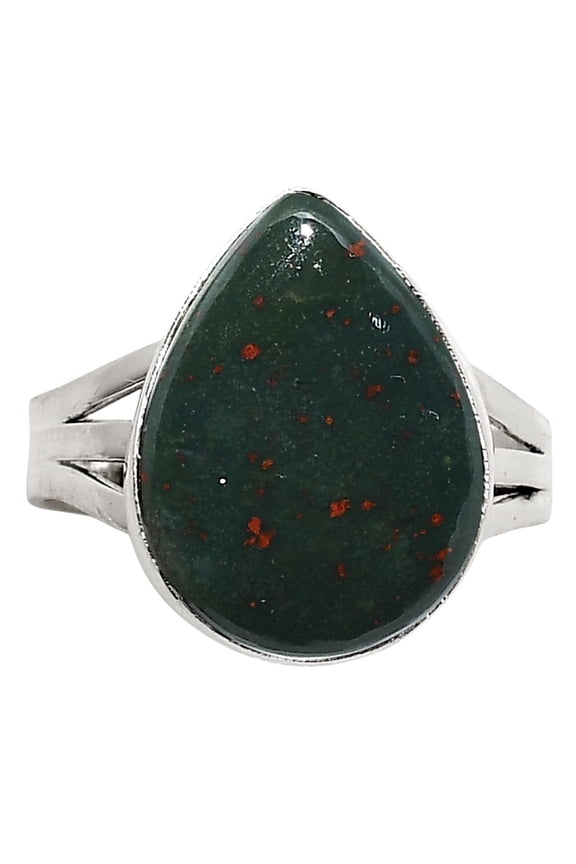 Natural Blood Stone - India 925 Sterling Silver Ring s.10 Jewelry R-1003 SDR249981