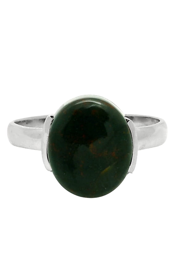 Natural Blood Stone - India 925 Sterling Silver Ring s.10 Jewelry R-1173 SDR249534