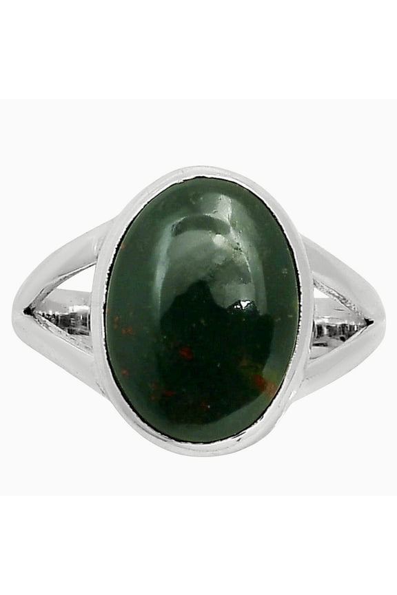 Natural Blood Stone - India 925 Sterling Silver Ring s.7 Jewelry R-1005 SDR249115