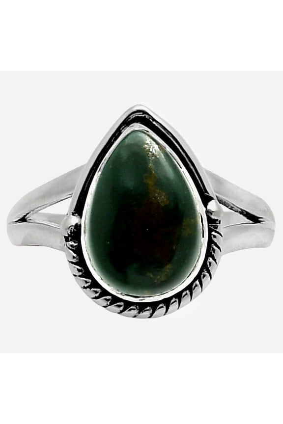 Natural Blood Stone - India 925 Sterling Silver Ring s.7 Jewelry R-1153 SDR249717