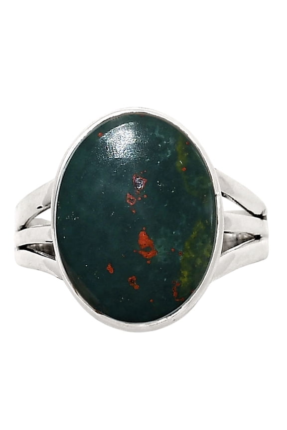 Natural Blood Stone - India 925 Sterling Silver Ring s.8 Jewelry R-1003 SDR249969