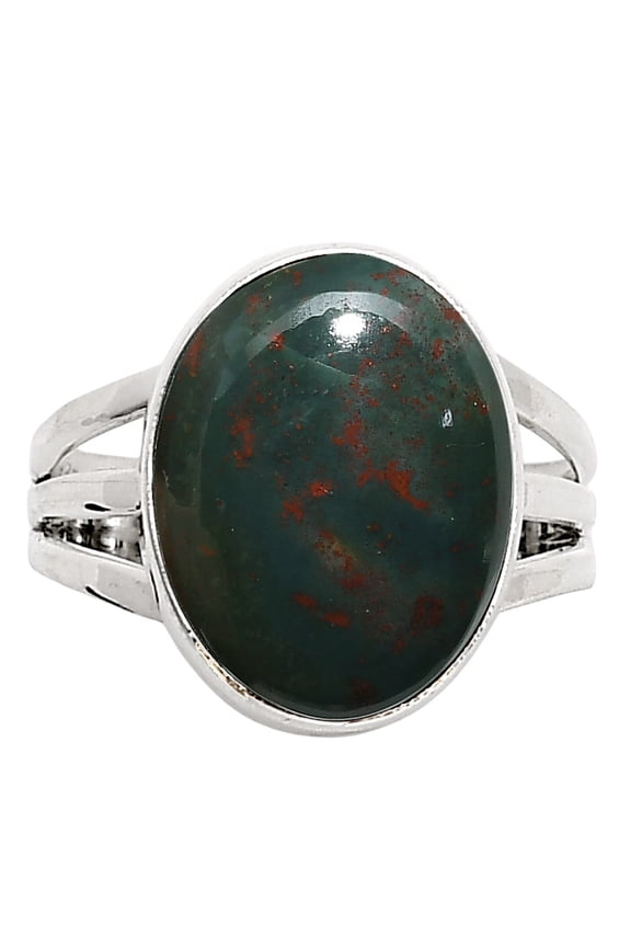 Natural Blood Stone - India 925 Sterling Silver Ring s.8 Jewelry R-1003 SDR249971
