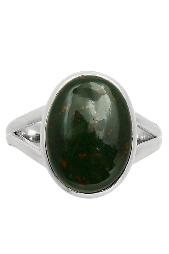 Natural Blood Stone - India 925 Sterling Silver Ring s.8 Jewelry R-1005 SDR249113