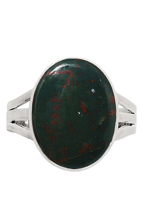 Natural Blood Stone - India 925 Sterling Silver Ring s.9 Jewelry R-1003 SDR249976