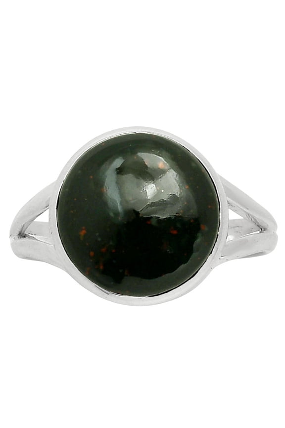 Natural Blood Stone - India 925 Sterling Silver Ring s.9 Jewelry R-1005 SDR249110