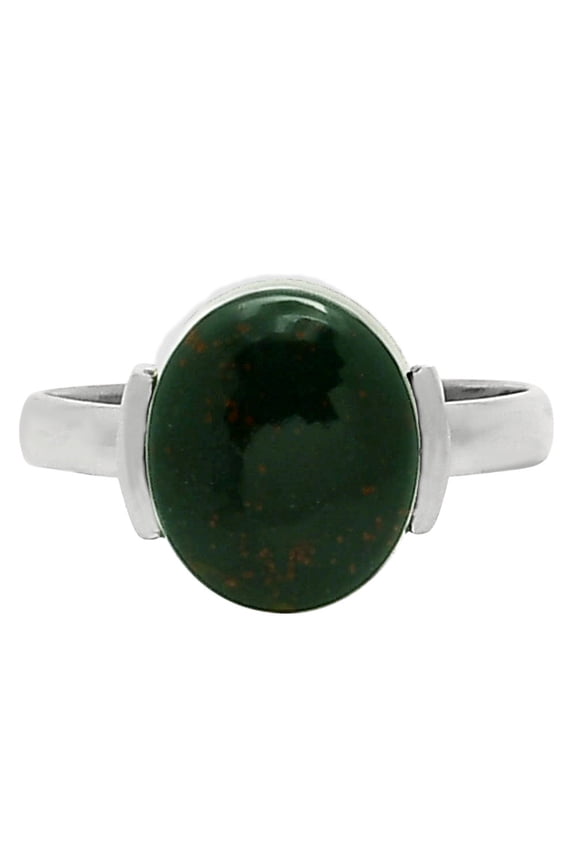 Natural Blood Stone - India 925 Sterling Silver Ring s.9 Jewelry R-1173 SDR249530