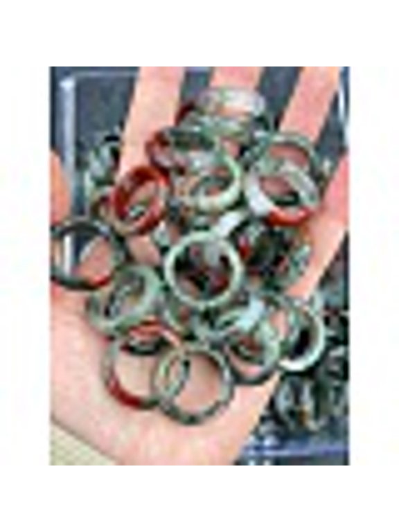 Natural Bloodstone Finger Rings Inner Diameter: 17~20mm Mixed Color