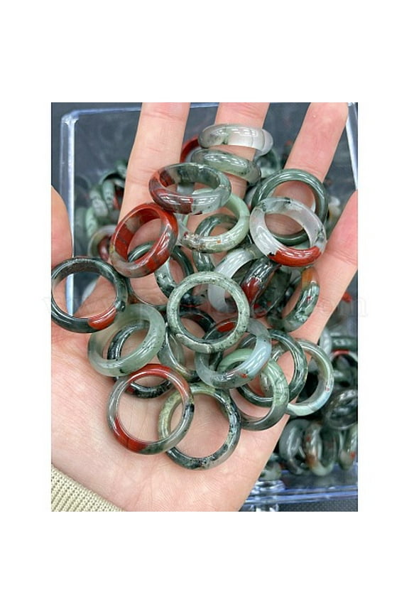 Natural Bloodstone Finger Rings Inner Diameter: 17~20mm