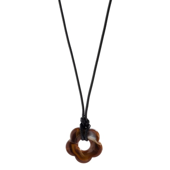 Natural Blossom Pendant Necklace Flower Shape Charm Clavicle Chain Hollow