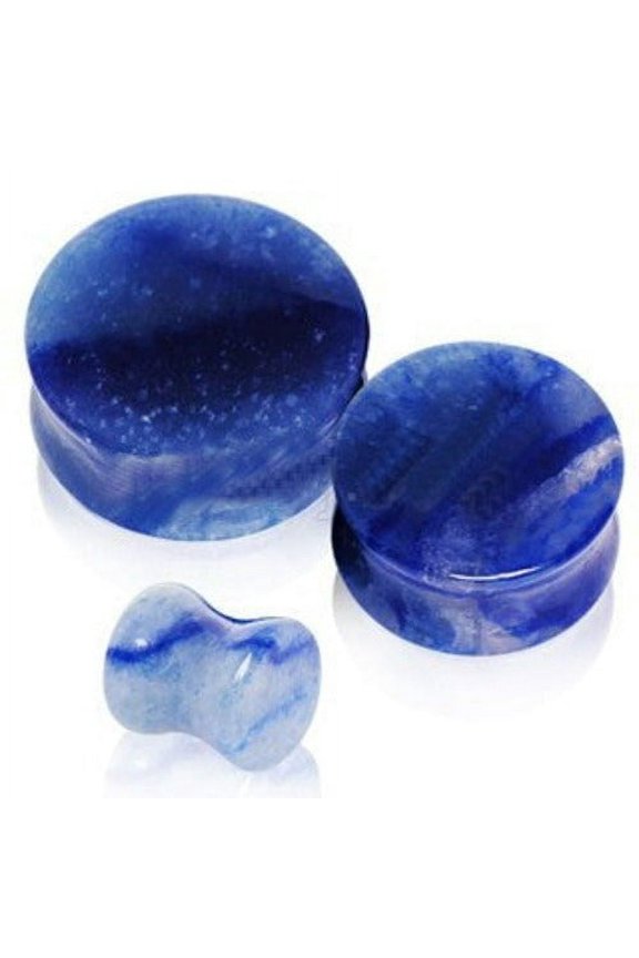 Natural Blue Adventurine Stone Saddle Plug