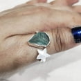 thumbnail image 1 of Natural Blue Apatite Ring, Rough Apatite Ring, Birthstone, Star Adjustable Ring, 925 Sterling Silver, Womens Ring, Christmas, Thanksgiving, Handmade, Statement Jewelry, Rough Gemstone Jewelry, 1 of 5