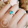 thumbnail image 1 of Natural Blue Aquamarine 925 Sterling Silver Ring, Gift for Her, Engagemant Ring, Birthstone Rings for Women Handmade Gift, 1 of 2